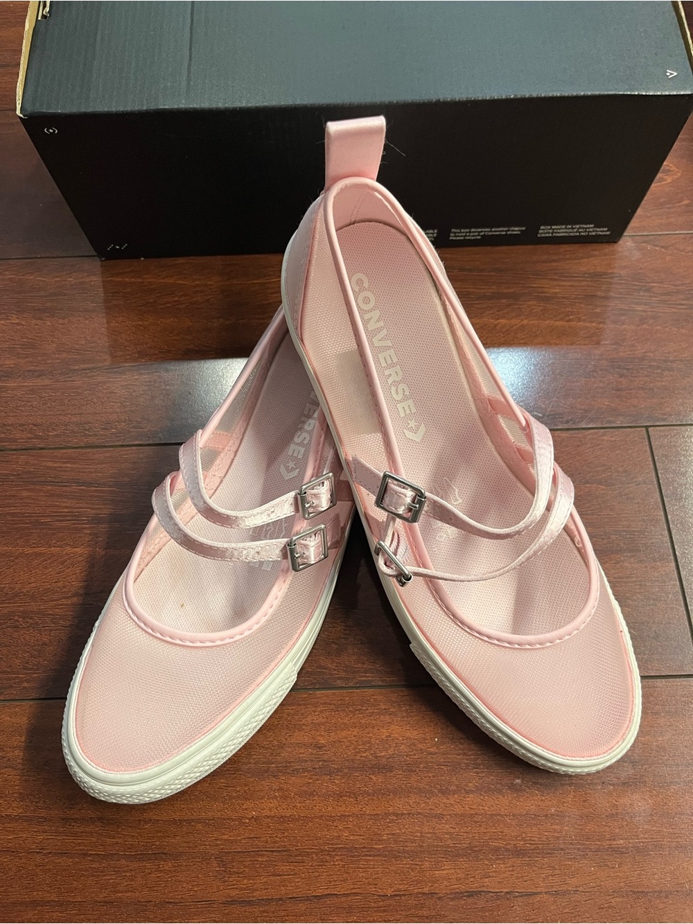 Womens 8 Converse Dainty Mary Jane OX Slip On Mesh Pink Frosting New HALF BOX